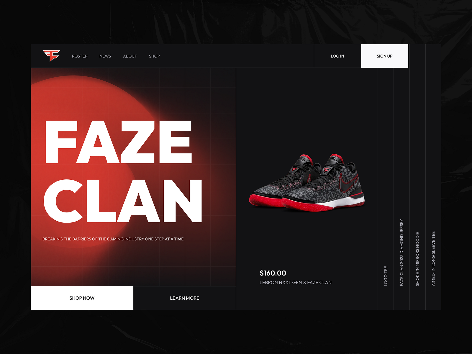 UI/UX design for FaZe Clan website by GOFOX DESIGN on Dribbble