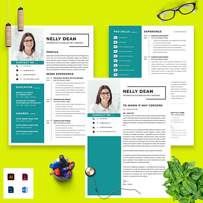 Professional Resume Template Design a4 adobe illustrator branding design design template editable graphic design word