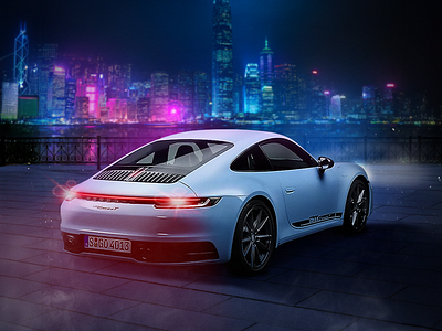 Porshe fotomontage ilustration concept art graphic design illustration