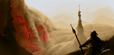 Desert storm digital ilustration illustration