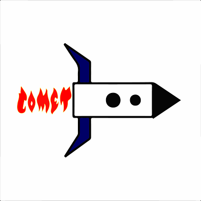 Comet Rocketship beginner graphic design illustrator logo rocketship space spaceship