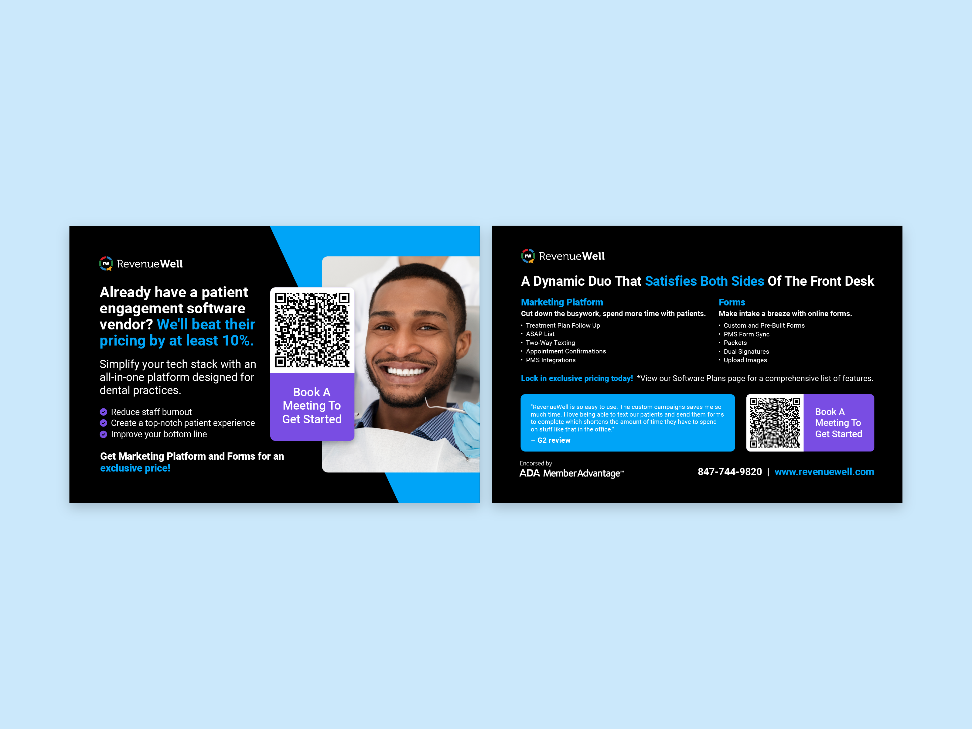 Marketing Platform and Forms Direct Mail Postcard brand brand design branding dental dental marketing design direct mail forms graphic design icon icons layout design logo marketing marketing platform postcard print print design typography