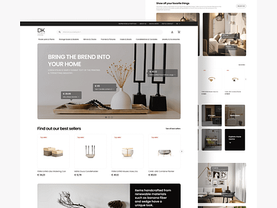 DesignKiosk - Online Furniture Store ecommerce landing page onlinestore ui ux webdesign
