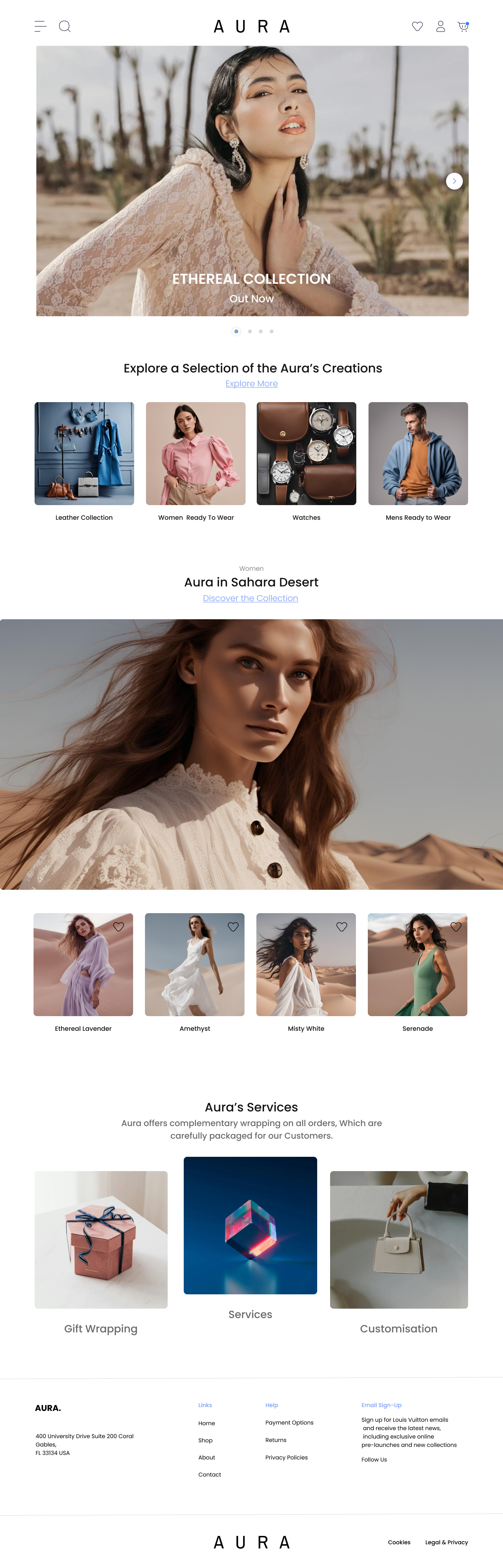 E-commerce Web Design | Aura app branding design graphic design illustration logo typography ui ux vector
