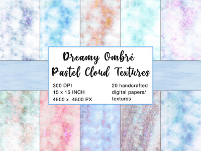 Pastel Ombre Cloud Textures cliuds clouds digital art handmade ombre pastel texture