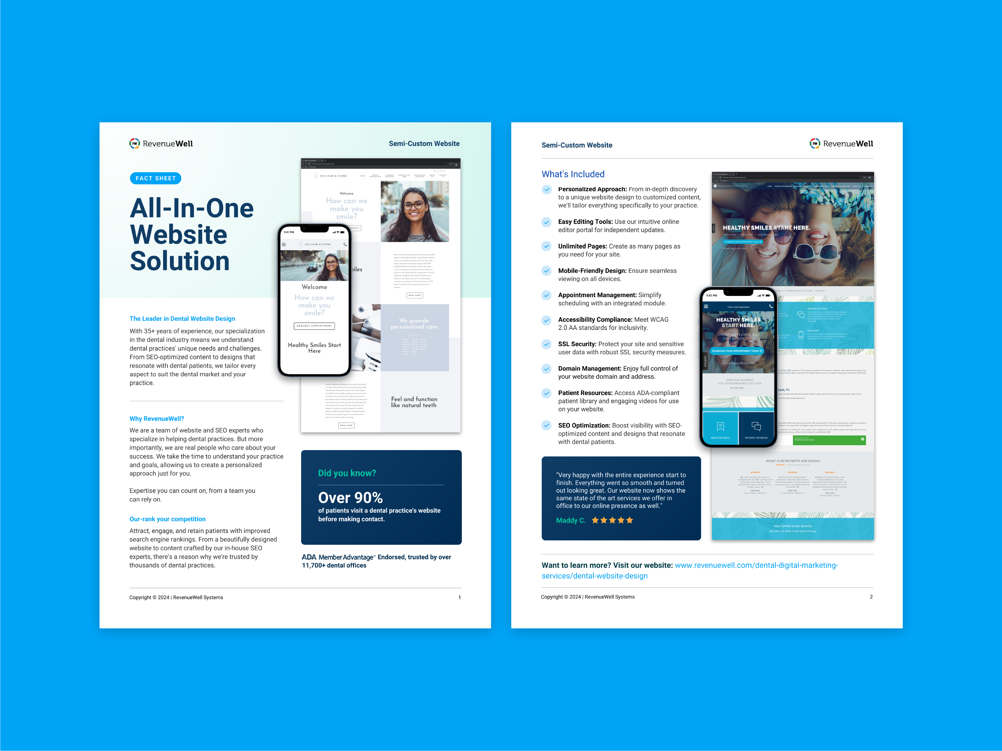 Custom Website One-Pager brand brand design branding dental marketing design graphic design icon iconography icons layout design logo marketing one pager print design typography visual design web web design website website design