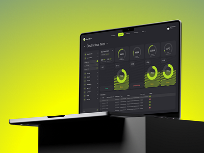 Electric bus fleet management system SaaS - Dashboard design desktop ev charging figma glass product design saas system ui ux