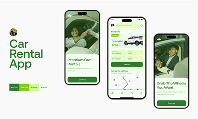 Car Renting App app design ui ux