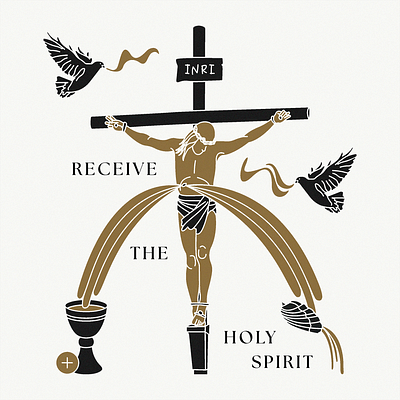 Receive the Holy Spirit design illustration