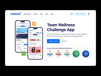 Wellness App landing page hero hero illustration hero layout hero section home page ladning page