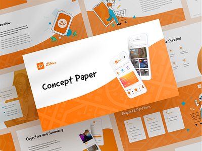 Concept Paper Presentation Design for Zukaz app graphic design illustration ui vector