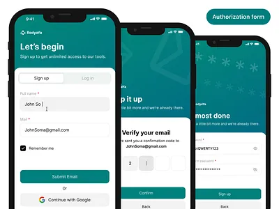 Sign Up. Mobile authorization form authorization buttons checkbox dailyui dailyui2 form gradient design input mobile mobile app design otp input password input registration sign up tabs ui uiux web design