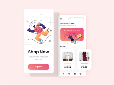 E-Commerce App Exploration app design ecommerce graphic design illustration ui ux vector