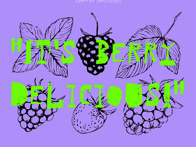 Summer berries - contemporary art print artistic background berry branding cartoon contemporary design fun graphic design illustration label lettering logo packaging poster print quote summer quotes ui wall art
