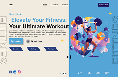 Workout / Exercise- Daily UI - Challenge #041 dailyui figma graphic design motion graphics u ux workout exercise