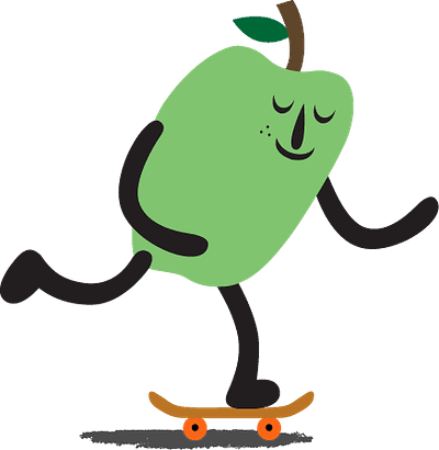 apple skater (animated w/ adobe tutorial) art illustration