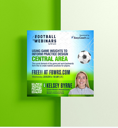 Football trainer webinar post design for WhatsApp | Photoshop advert design flyer design graphic design marketing marketing post print design social media design social post web design