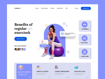 Workout WebSite Design anding page clean design exercise fitness gym healthy home itness website minimalist muscle personal trainer sport training ui ux web design website