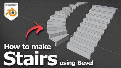 How to make stairs in Blender using Bevel 3d 3d modeling b3d blender blenderian cgian tutorial