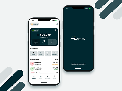 A fintech app home screen design fintech ui