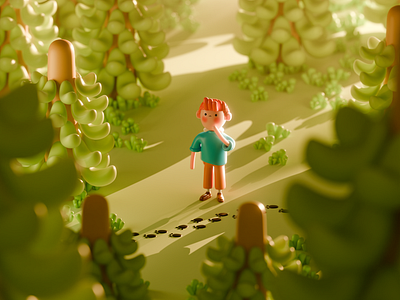 Lost 3d animation design forest illustration jungle lost