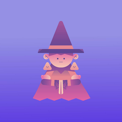 wizard animation character illustration motion graphics vector