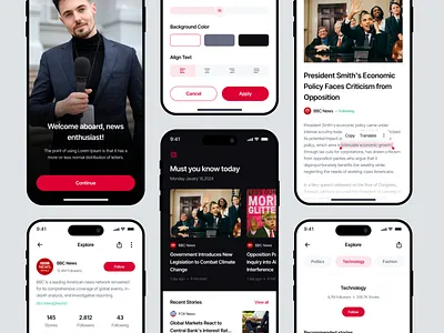 HeadNews - Mobile News App app articles breaking news bulletin feed highlights mobile mobile app news news app newsfeed newsletter newspaper read reading statistic ui uidesign uiux