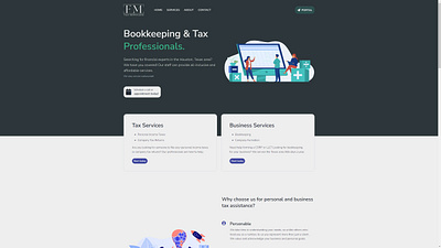Web Design for FM Tax accountant bookkeeping minimalist modern tax ui ux web design