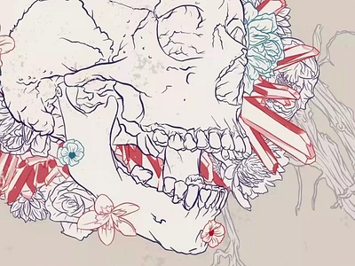 skulls&flowers 3 2d ae animation artcor andrey kalinin graphic design motion graphics ps