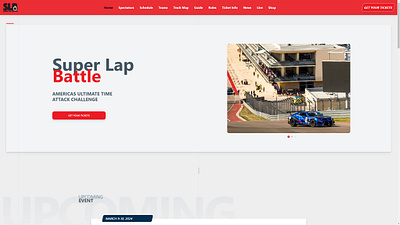 Web Design for Super Lap Battle car clean modern racing sport time attack track ui ux web design