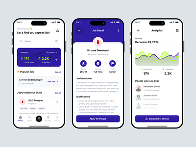 CareerHub - Job Finder Mobile App behance branding chart clean company dashboard dribbble hiring icon illustration job job finder job search minimal mobile mobile app ui ui design ux ux design