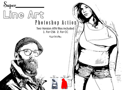 Super Line Art Photoshop Action oil effect