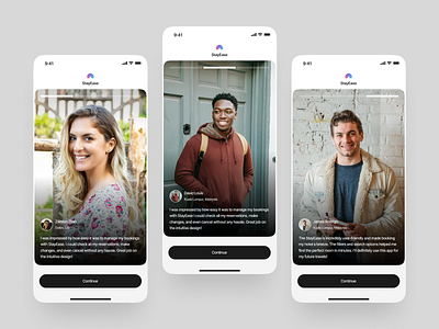 Onboarding - Hotel Booking App [StayEase] application booking booking hotel clean design hotel mobile mobile app onboarding reservation slider testimonial ui uidesign