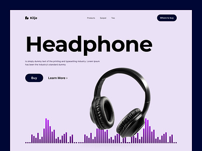 Kilje Headphone | Home Page audio business design earphone ecommerce header headphone interface ios landing page mobile modrn music online shop shop store supitar ui web design website
