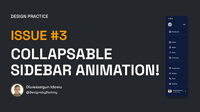 Design Practice (Issue #3): Collapsable Sidebar Animation animate animation motion motion design product design smart animate ui