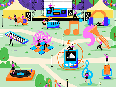 World Music Day 🎶 animation branding design design asset free asset graphic design iconscout illustration lottie lottie animation music music festival vector world music day