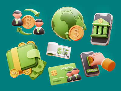 3D Payment Method 💳 3d bank transfer branding cards cash design design asset graphic design iconscout illustration money payment ui usecase