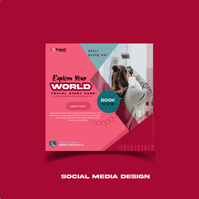 Social Media Design 3d text effect branding graphic design social media desig socialmedia post socialmediapostdesign touragency travller