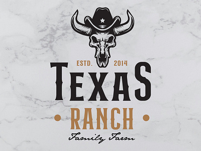 Texas Ranch bull cow death farm logo longhorn ranch skull steak template texas