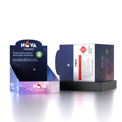 Amazon Box Design For NOVA Gas Lighter amazon packaging box design branding design graphic design packaging packaging design
