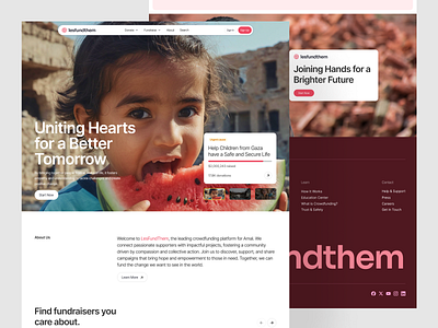 Lesfundthem - Crowdfunding Landing Page blog ceasefire charity clean crowdfunding finance free palestine funding fundraising hero section home page human landing page palestine saas social app ui ux watermelon web design website
