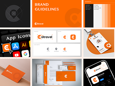 Cotravel: Our Brand Identity Revealed agency brand identity brandbook branding design design guidelines guidelines logo logotype mockup modern logo orange style travel visual identity