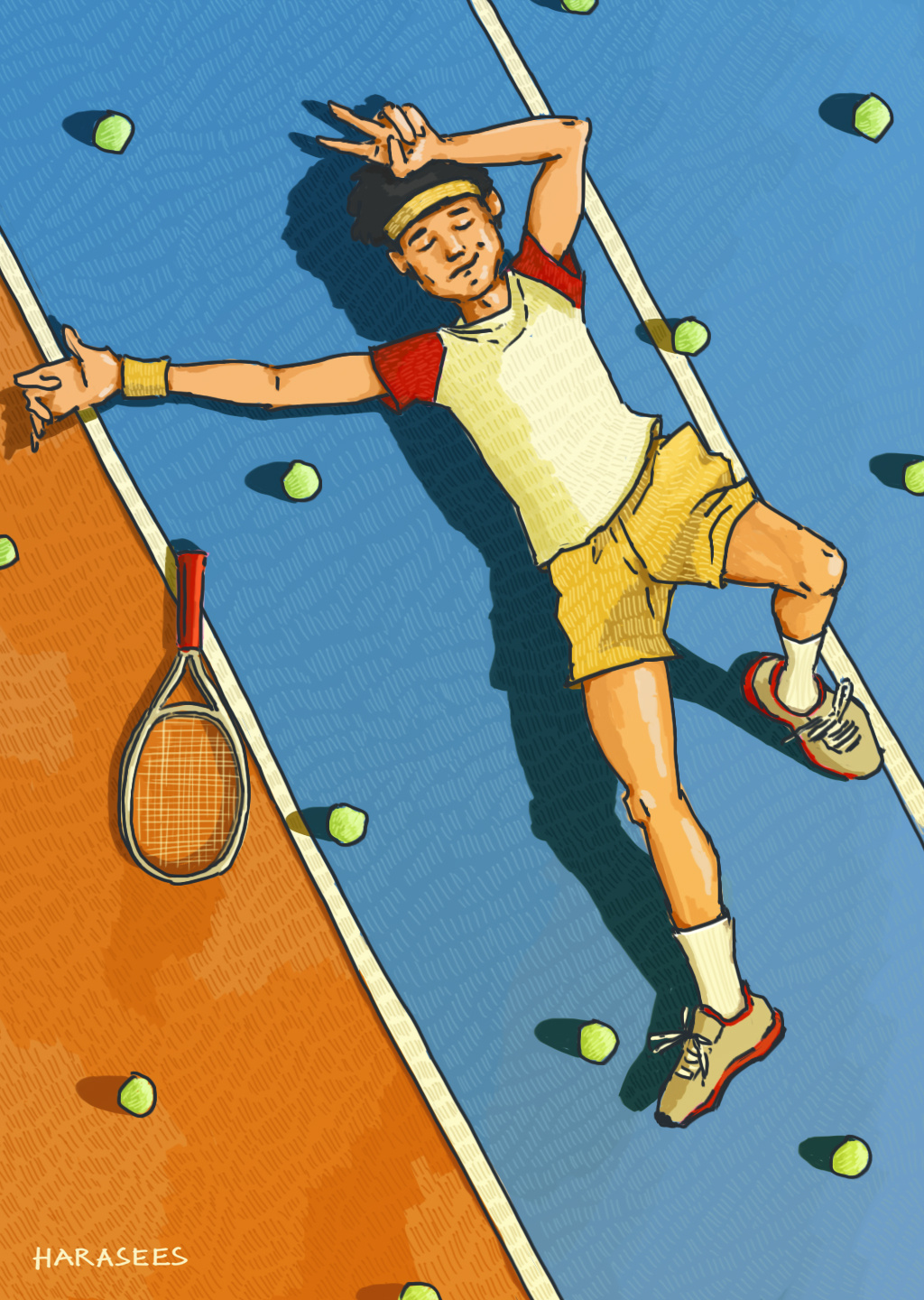Summer Sports - Lawn Tennis Illustration digitalillustration digitalsketch illustration illustrationcommission photoshop sketch summerillustration