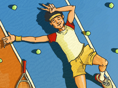 Summer Sports - Lawn Tennis Illustration digitalillustration digitalsketch illustration illustrationcommission photoshop sketch summerillustration