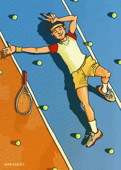 Summer Sports - Lawn Tennis Illustration digitalillustration digitalsketch illustration illustrationcommission photoshop sketch summerillustration