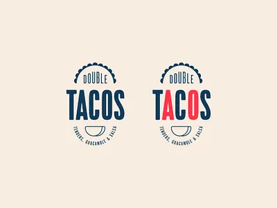 Double Tacos blue branding design double tacos graphic design identity red taco taco tuesday tacos typography