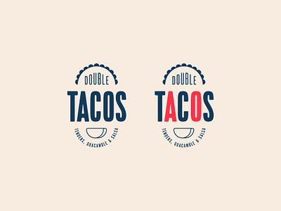 Double Tacos blue branding design double tacos graphic design identity red taco taco tuesday tacos typography