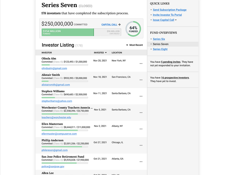 Triple Point Liquidity: Investment Series Listing design desktop finance fintech ui ux