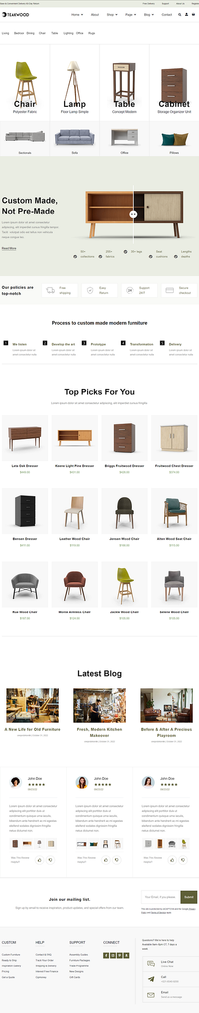 Furniture Maker Website Concept design graphic design ui ux website wordpress