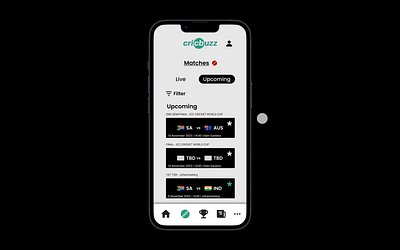 Filters Menu - Cricbuzz App app branding cricket daily ui design filter filters icon logo menu mobile mobile app mobile filters selection sports ui ux